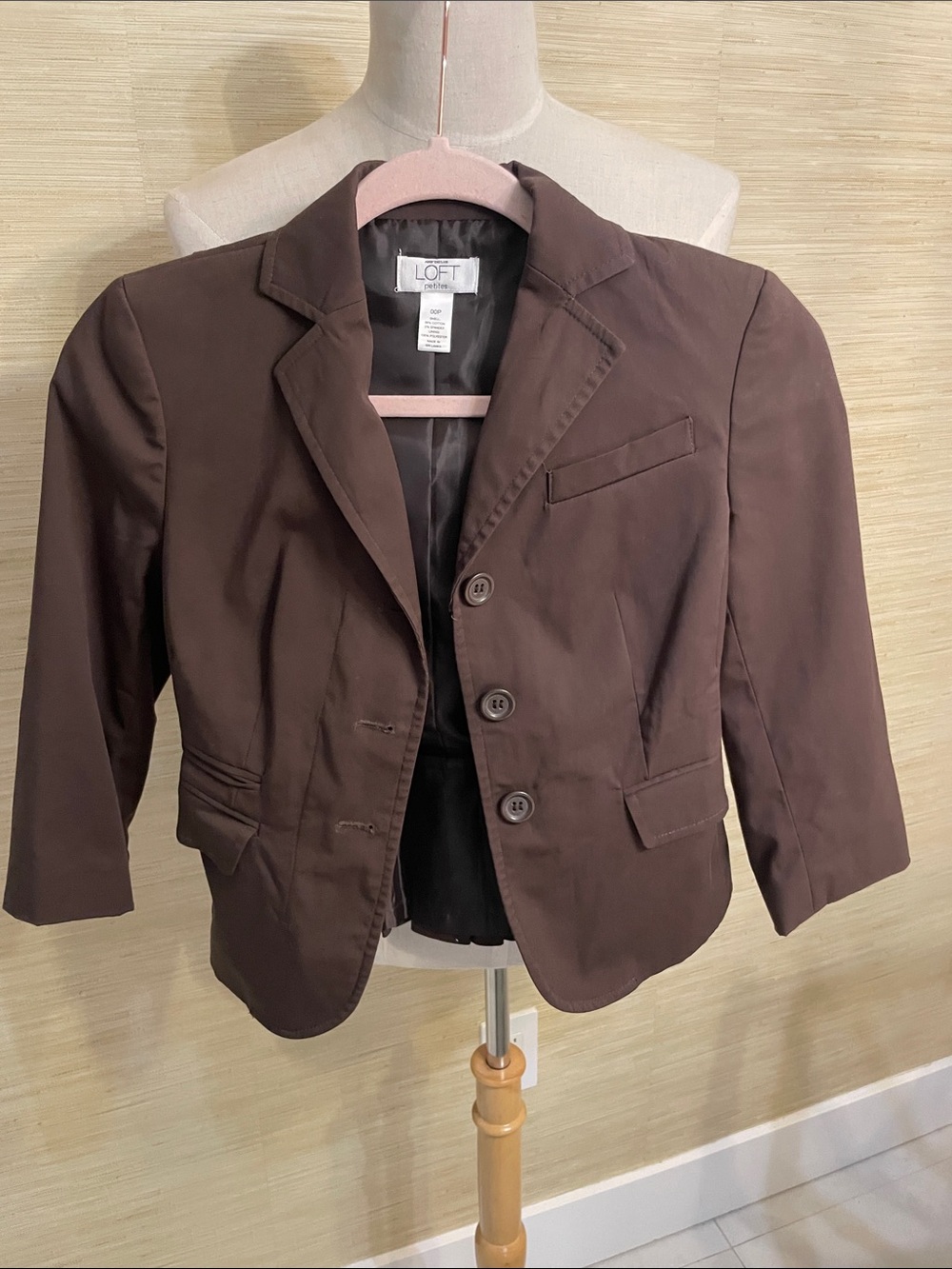 LOFT Chocolate Brown Cropped Blazer